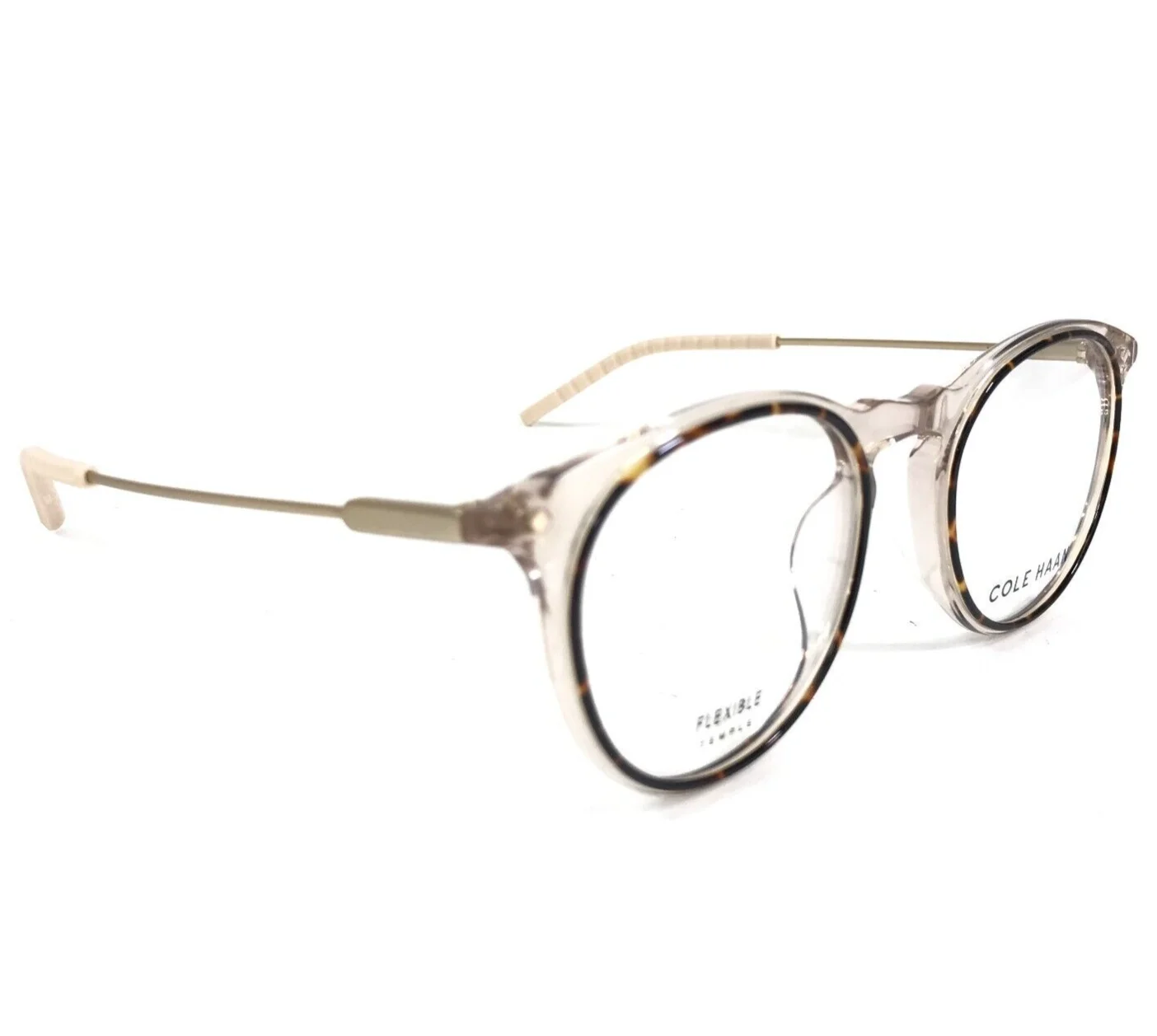 Cole Haan Eyeglasses Frames CH5028 237 Tortoise Clear Gold Brown Round 50-20-135 3