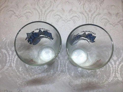 Collectible Budweiser Sponsored NBA Orlando Magic Pint Glass Lot Of 2 3