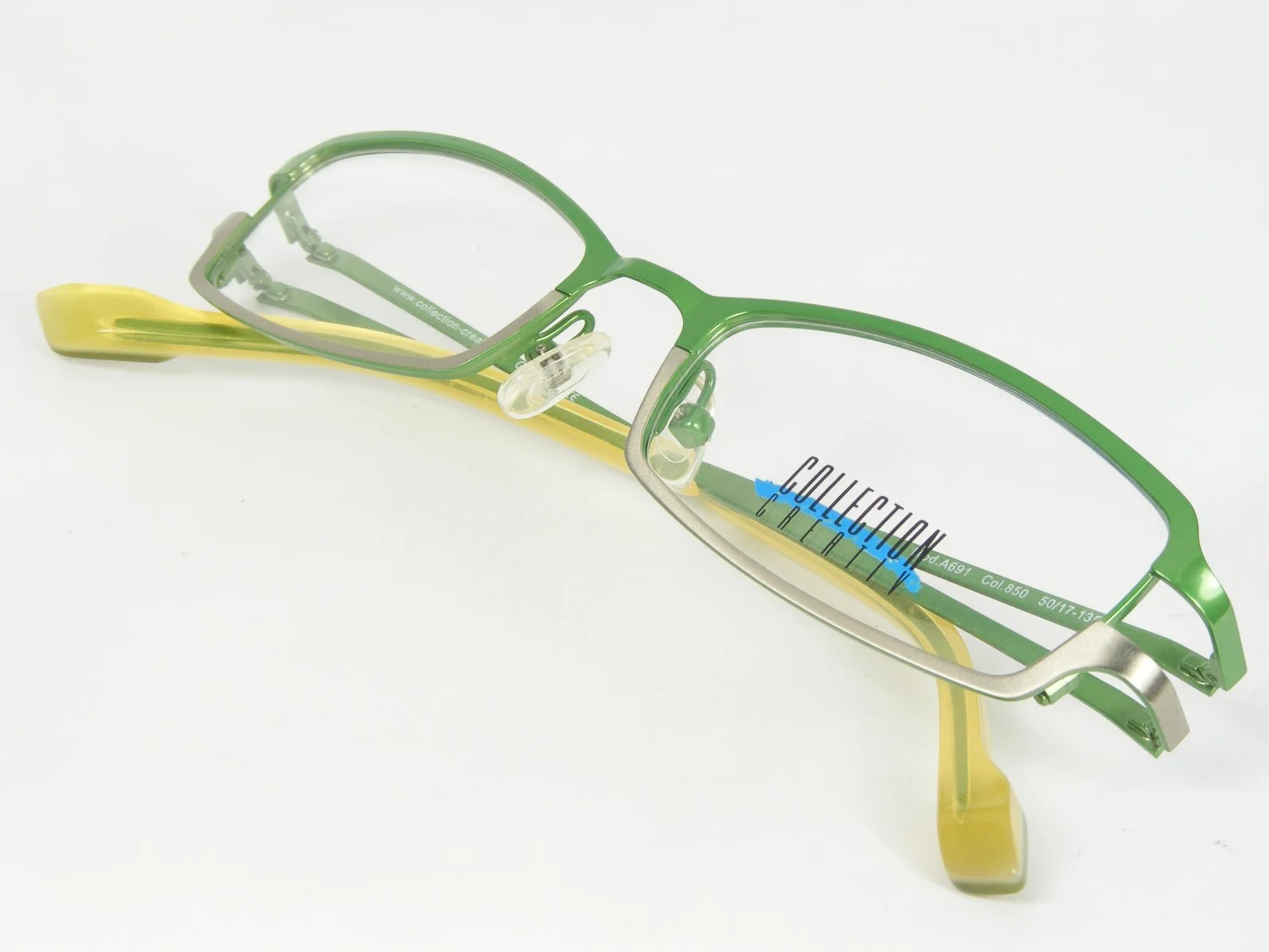 Collection Creativ A691 850 GREEN / SILVER UNIQUE EYEGLASSES GLASSES 50-17-135mm 4