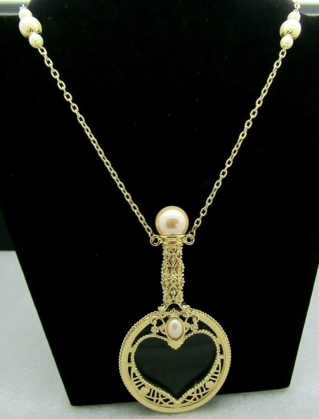 Colleen Lopez My HSN Pearl LORGNETTE Magnifying Glass Necklace New 2