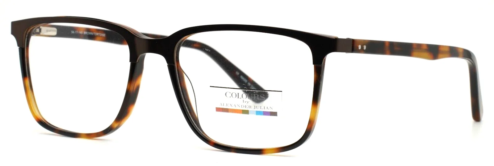 COLOURS by Alexander Julian Adler Brown Tortoise Mens Eyeglasses 54-17-145 B:41
