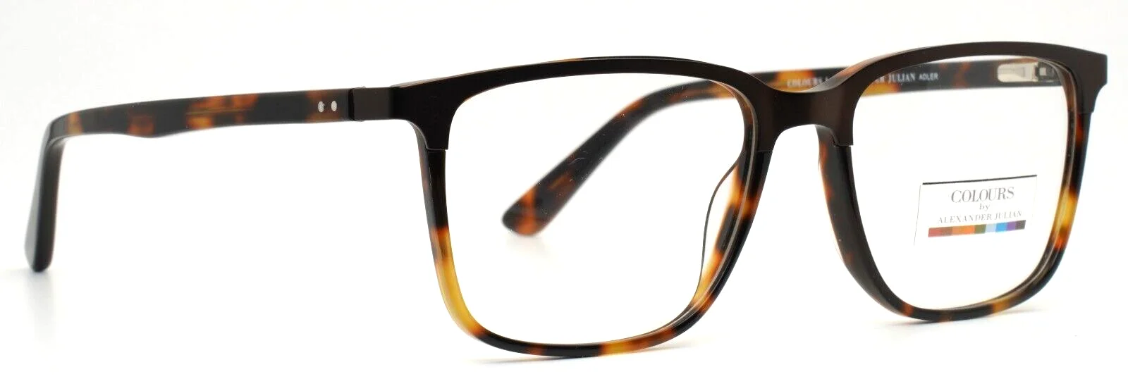 COLOURS by Alexander Julian Adler Brown Tortoise Mens Eyeglasses 54-17-145 B:41 3