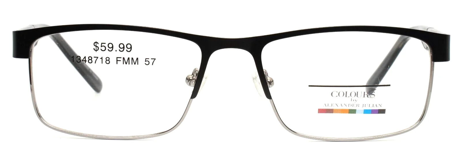 COLOURS by Alexander Julian Britten Black Mens Rectangle Eyeglasses 57-18-140 2