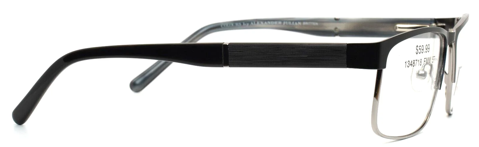 COLOURS by Alexander Julian Britten Black Mens Rectangle Eyeglasses 57-18-140 4