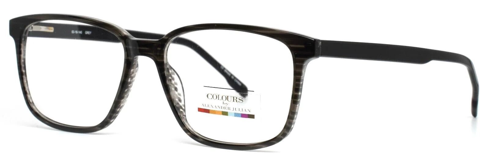 COLOURS by Alexander Julian Dean Grey Mens Square Eyeglasses 53-16-145 B:40 1