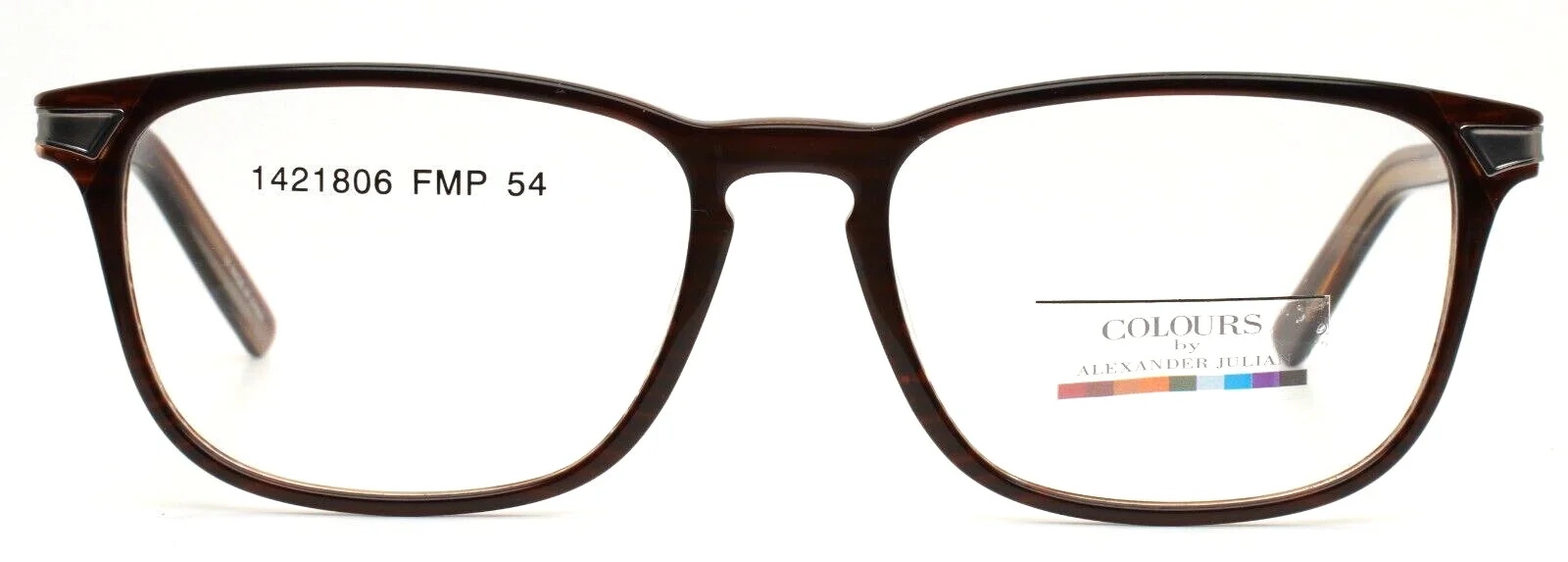 COLOURS by Alexander Julian Freer Brown Mens Rectangle Eyeglasses 54-17-140 B:40 3
