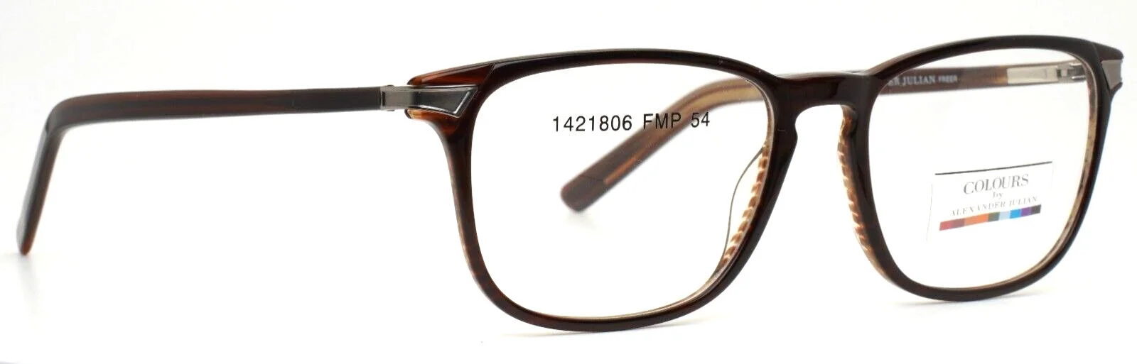 COLOURS by Alexander Julian Freer Brown Mens Rectangle Eyeglasses 54-17-140 B:40 4