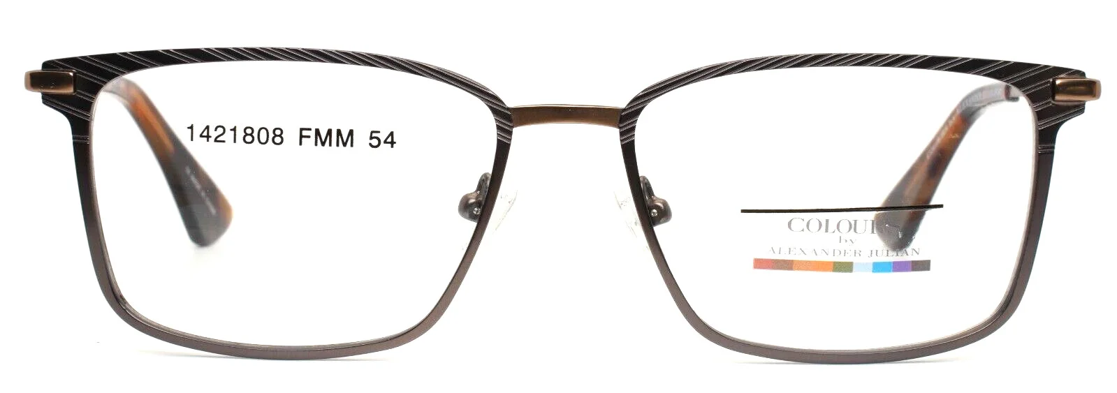COLOURS by Alexander Julian Gifford Brown Unisex Rectangle Eyeglasses 54-17-140 3