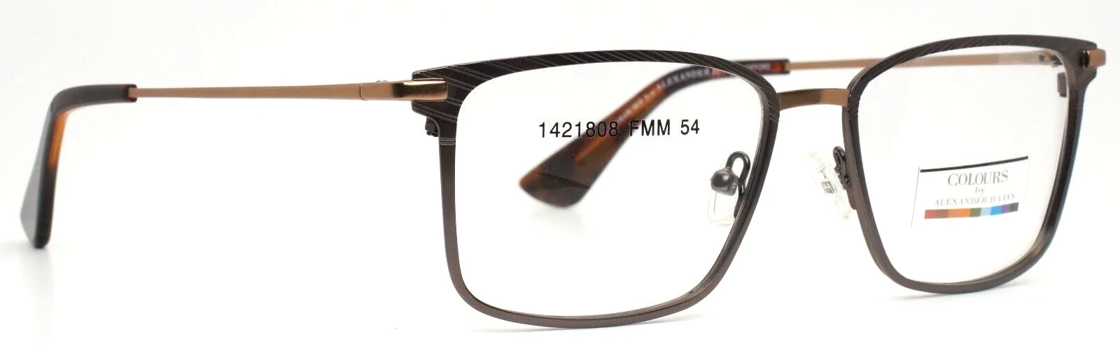 COLOURS by Alexander Julian Gifford Brown Unisex Rectangle Eyeglasses 54-17-140 4