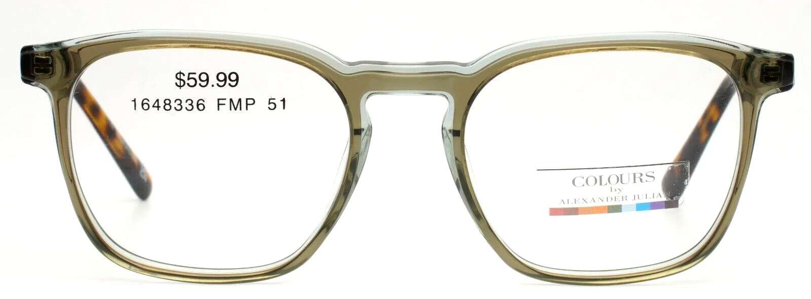 COLOURS by Alexander Julian Marianelli Olive Womens Square Eyeglasses 51-19-145 2