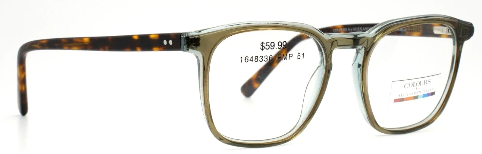 COLOURS by Alexander Julian Marianelli Olive Womens Square Eyeglasses 51-19-145 3
