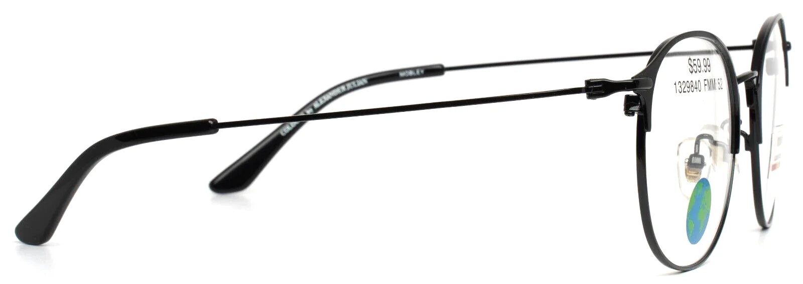 COLOURS by Alexander Julian Mobley Black Mens Round Eyeglasses 52-20-140 B:45 4
