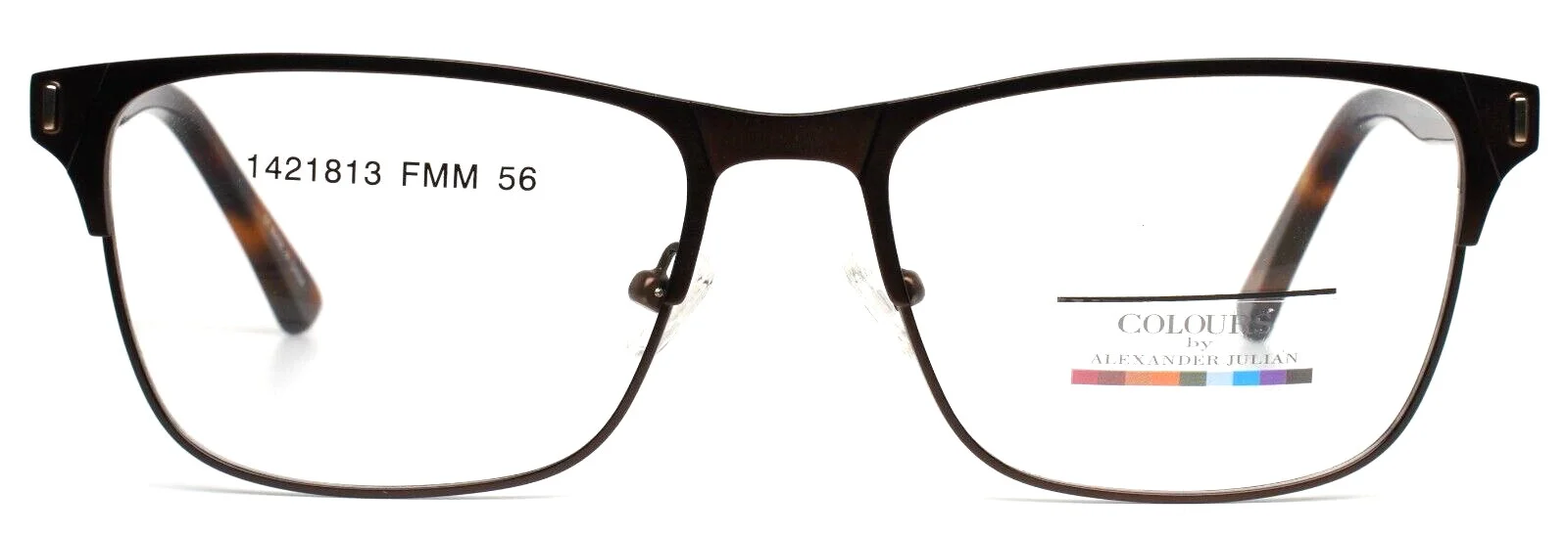 COLOURS by Alexander Julian Noonan Brown Mens Rectangle Eyeglasses 56-18-145 3