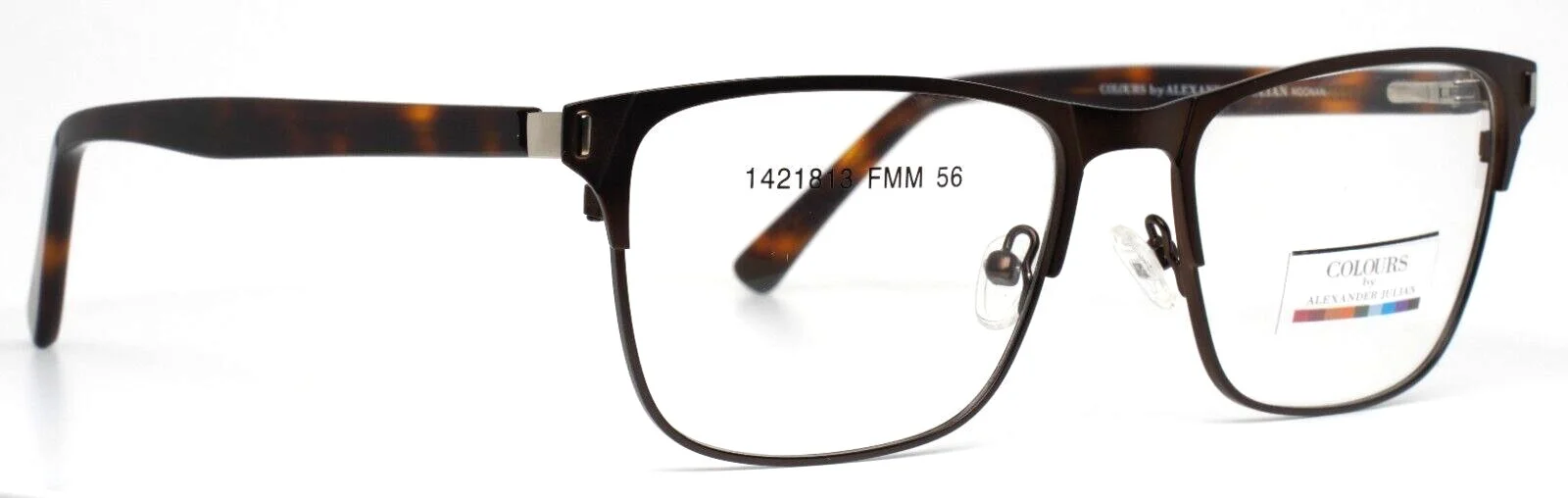 COLOURS by Alexander Julian Noonan Brown Mens Rectangle Eyeglasses 56-18-145 4