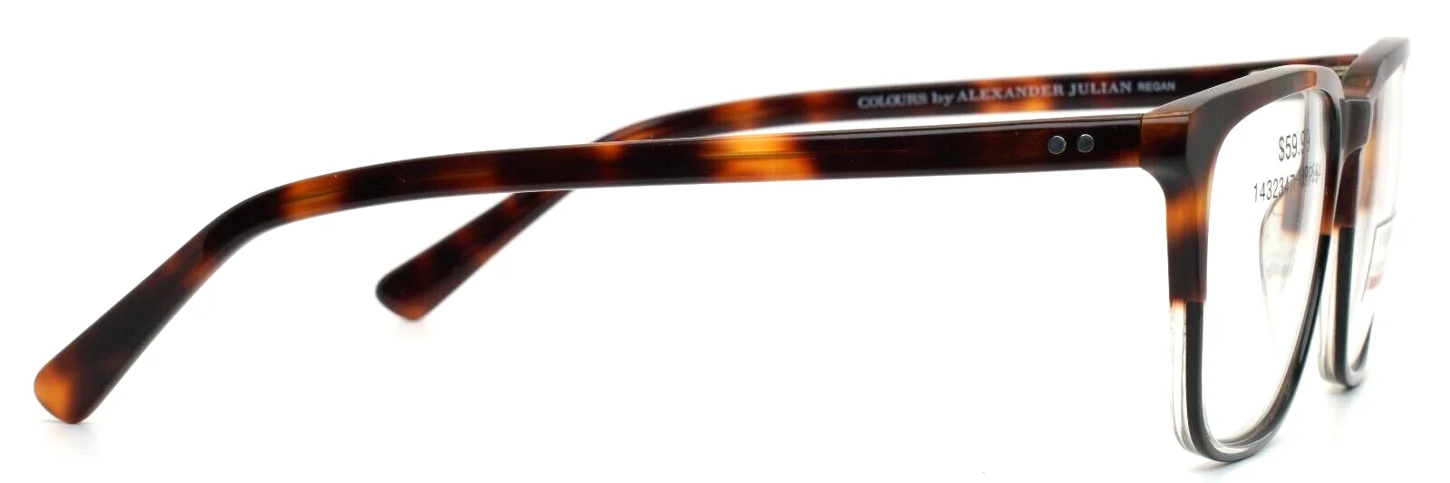 COLOURS by Alexander Julian Regan Tortoise Unisex Rectangle Eyeglasses 54-18-145 4