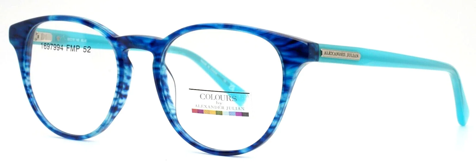 COLOURS by Alexander Julian Waleed Blue Womens Round Eyeglasses 52-19-145 B:45