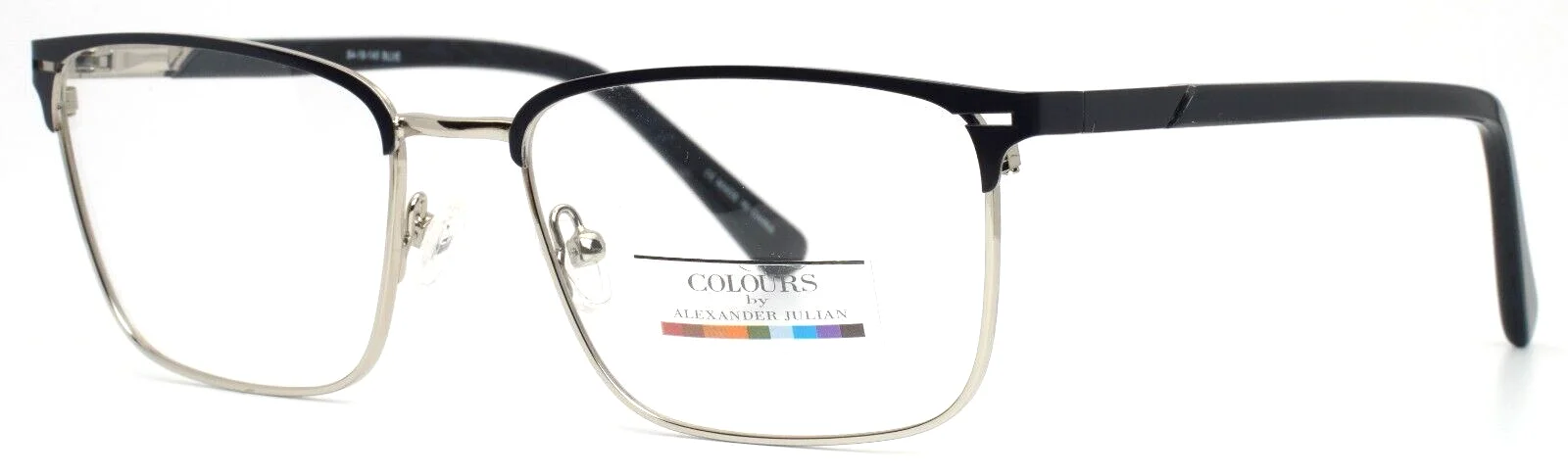COLOURS by Alexander Julian Workman Blue Mens Rectangle Eyeglasses 54-18-140