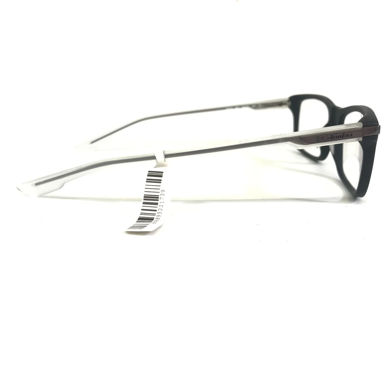 Columbia Eyeglasses Frames C8010 002 Black Clear Extra Large Wide Fit 62-17-150 4