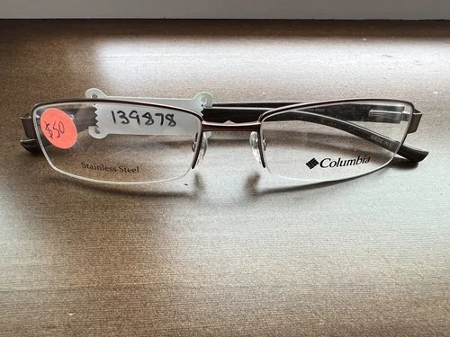 Columbia Rogers Peak C01 Eyeglasses Halfrimless 53-18-140 Black Polish S920
