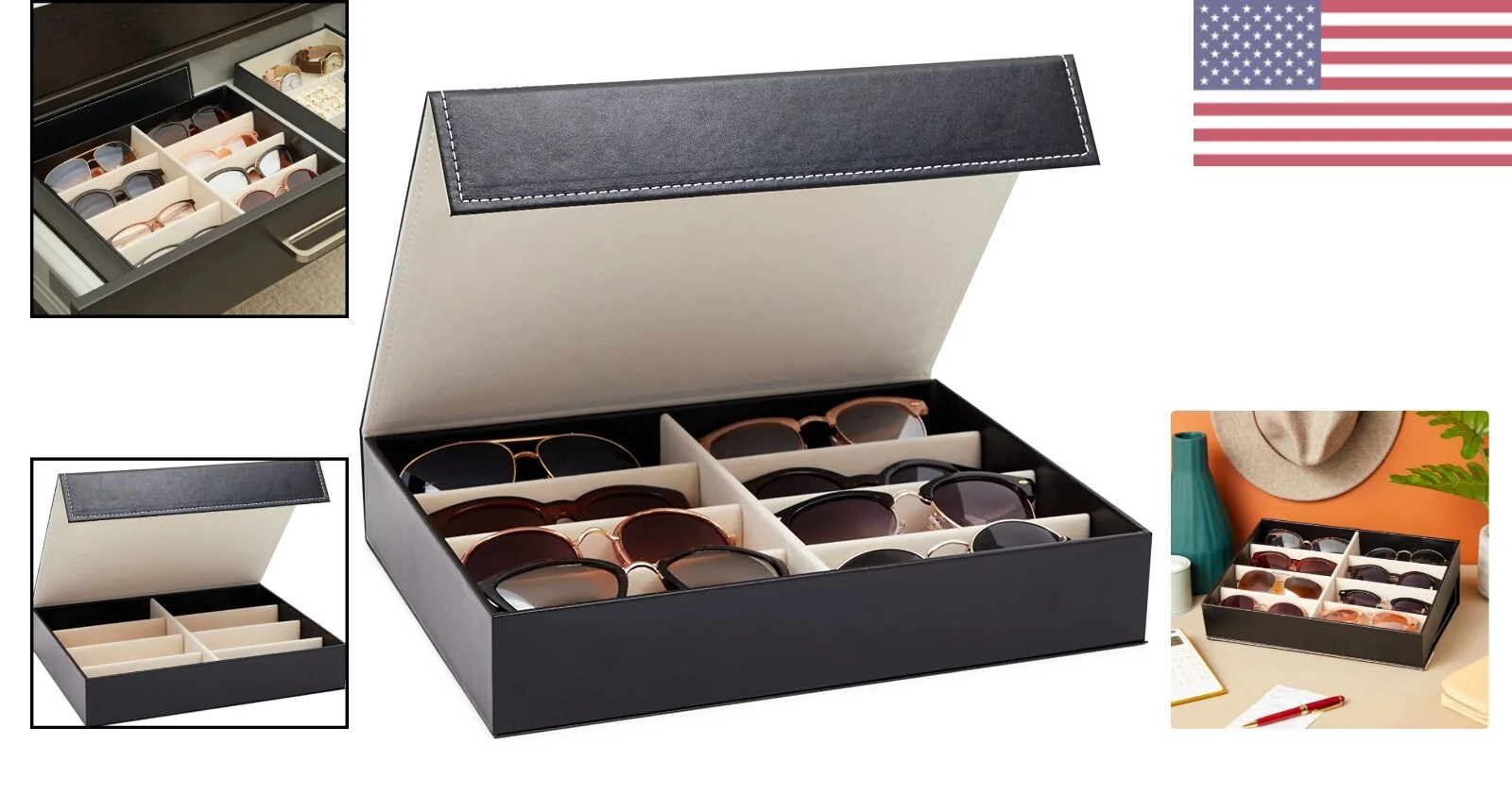 Commercial Tough Sunglasses Display Case for Retail - 8 Slots - 12.6 x 9.8 in 2