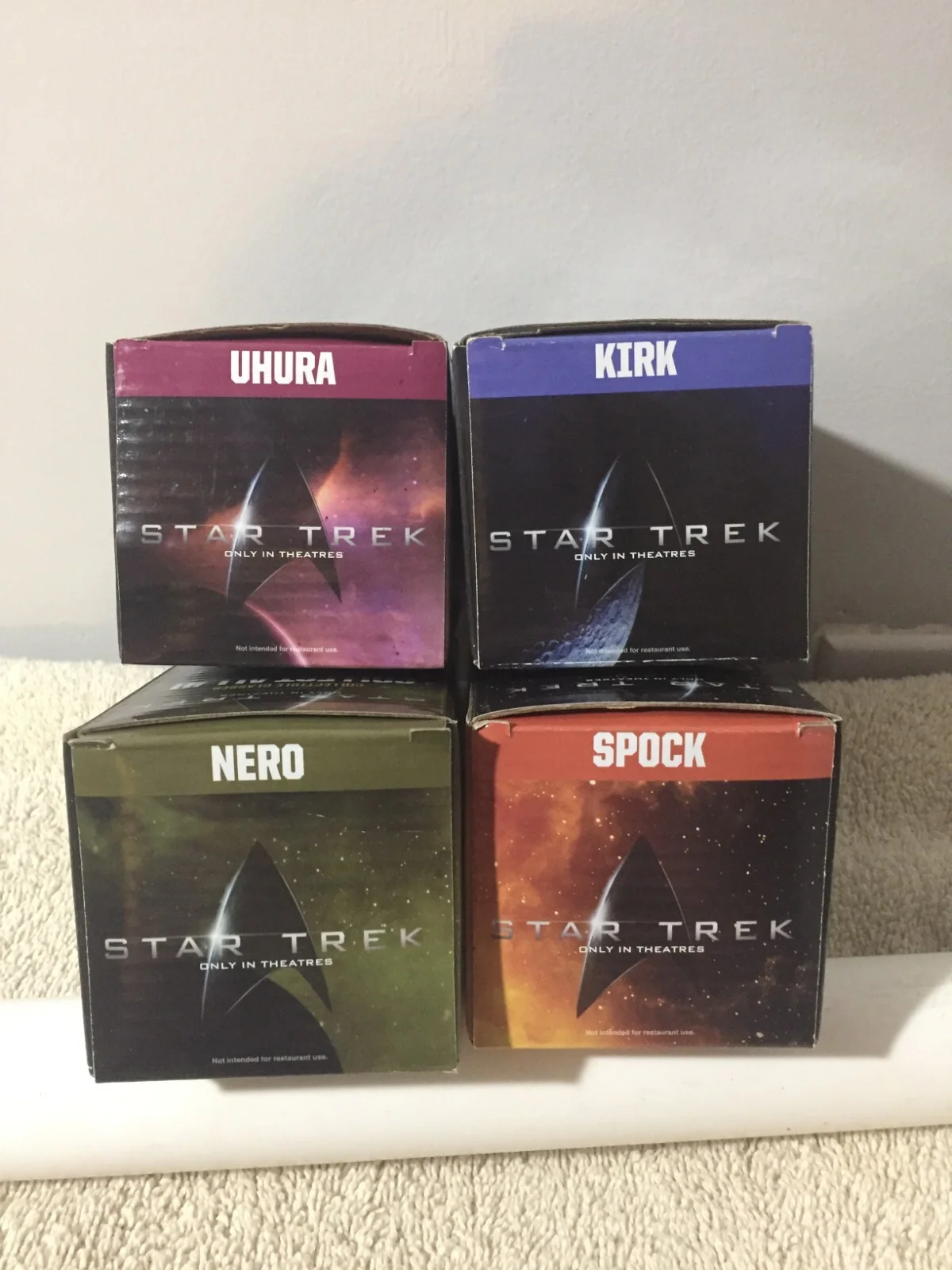 Complete Set of 4 2008 STAR TREK COLLECTIBLE GLASSES New in Boxes 2