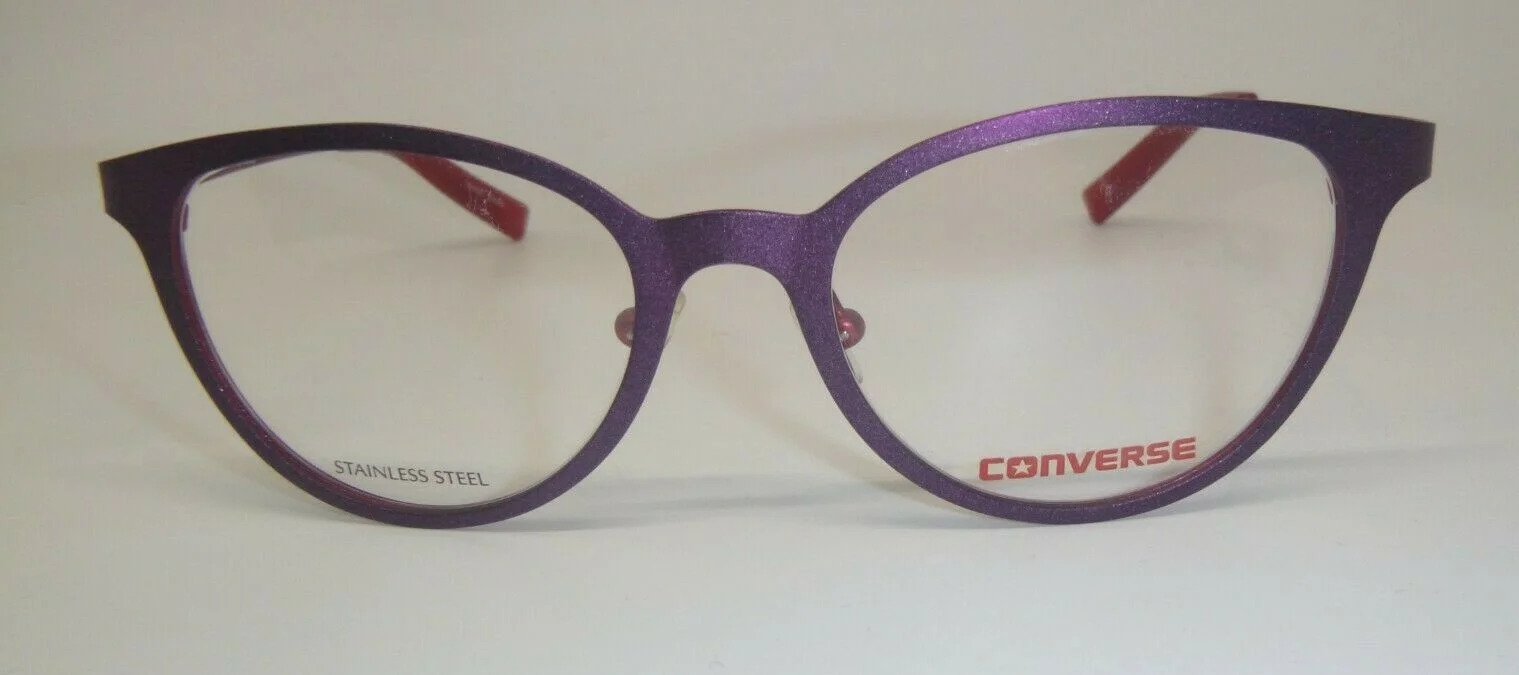 CONVERSE eyeglasses K500 PURPLE RED New 47-17-125 De Rigo REM Stainless Steel