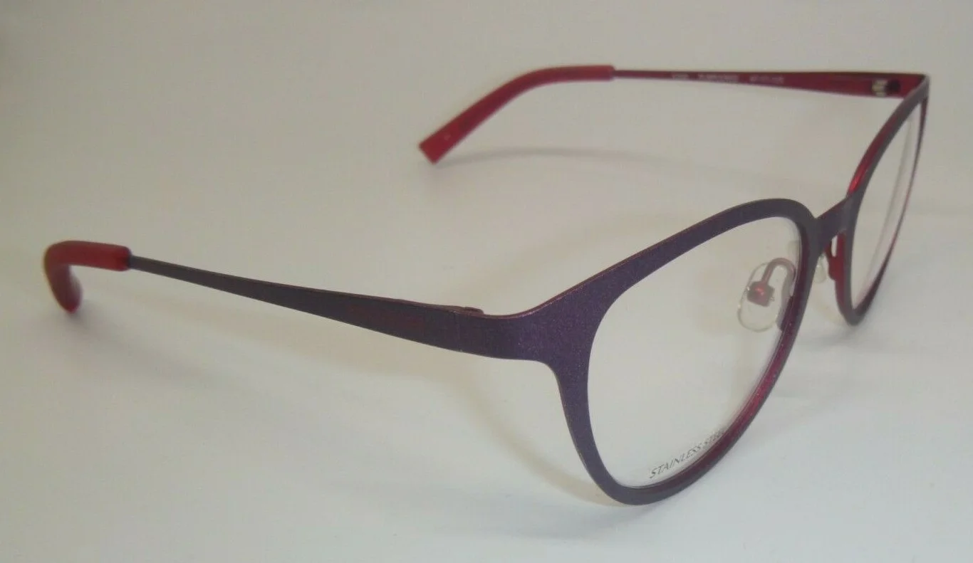 CONVERSE eyeglasses K500 PURPLE RED New 47-17-125 De Rigo REM Stainless Steel 4