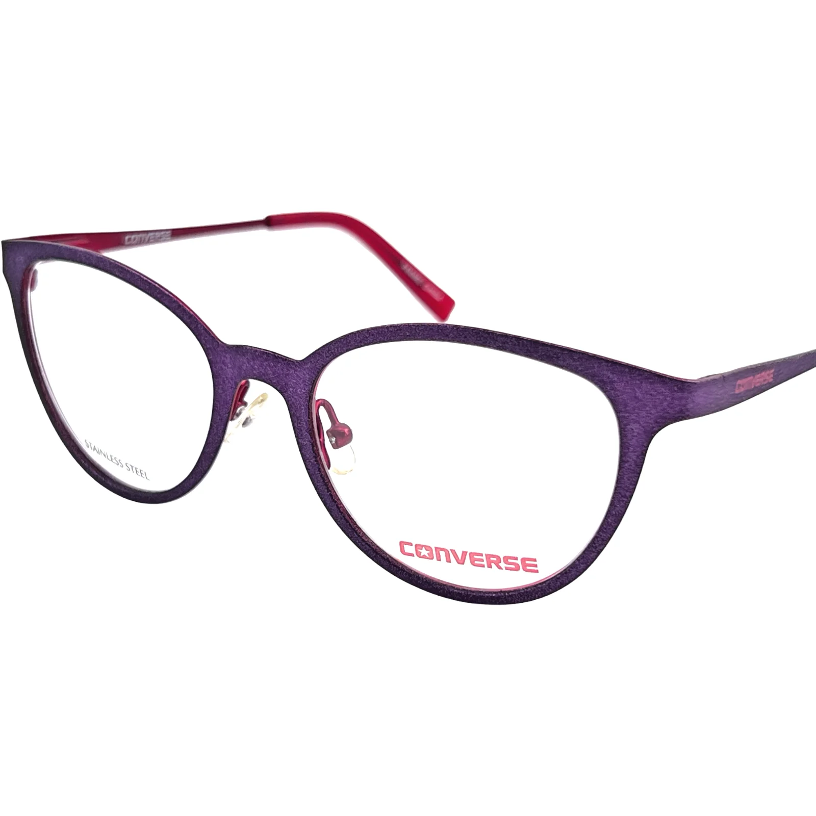 Converse K500 Kids Metal Eyeglass Frame Purple / Red 47-17 w/Case