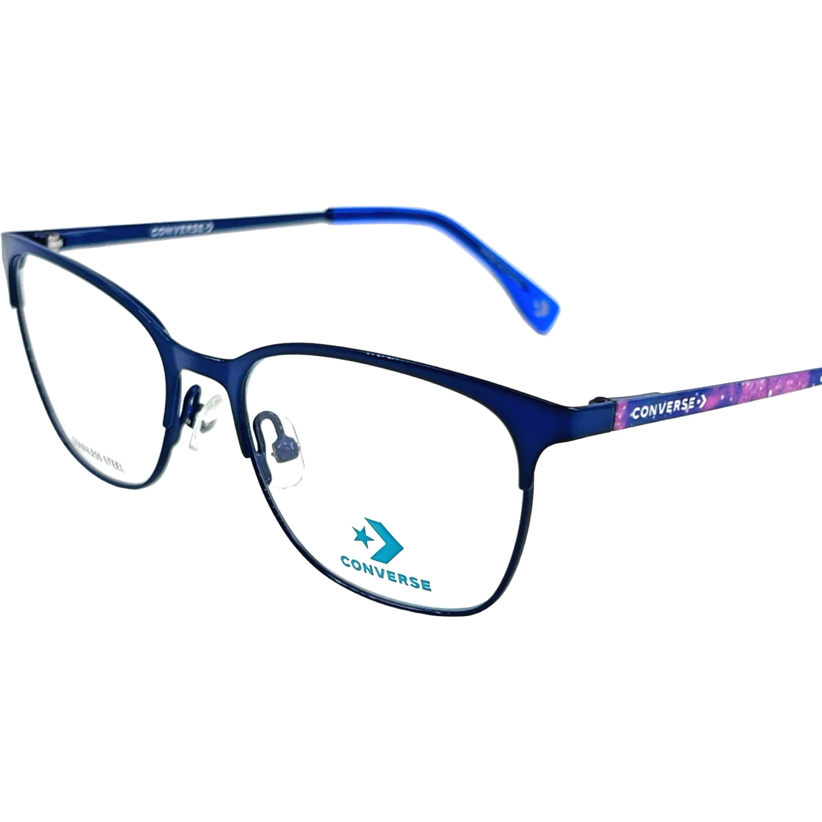 Converse VCJ008 Kids Stainless Steel Metal Eyeglass Frame -Blue 48-15 w/Case