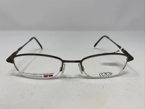 Cool Clip CC824 10 49-19-135 Brown Metal Half Rim Eyeglasses Frame /P98