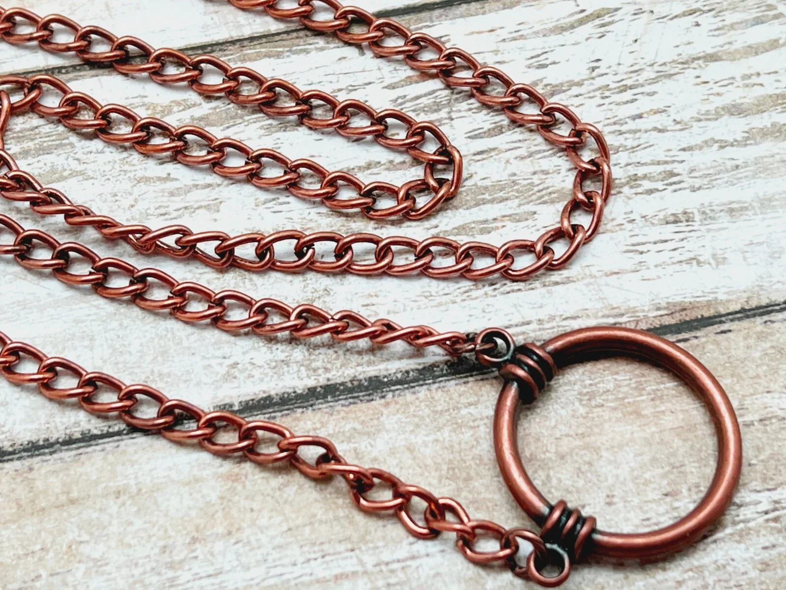 Copper Eyeglass Loop LA Necklace Reading Glasses Sunglasses Ring Holder Chain 3