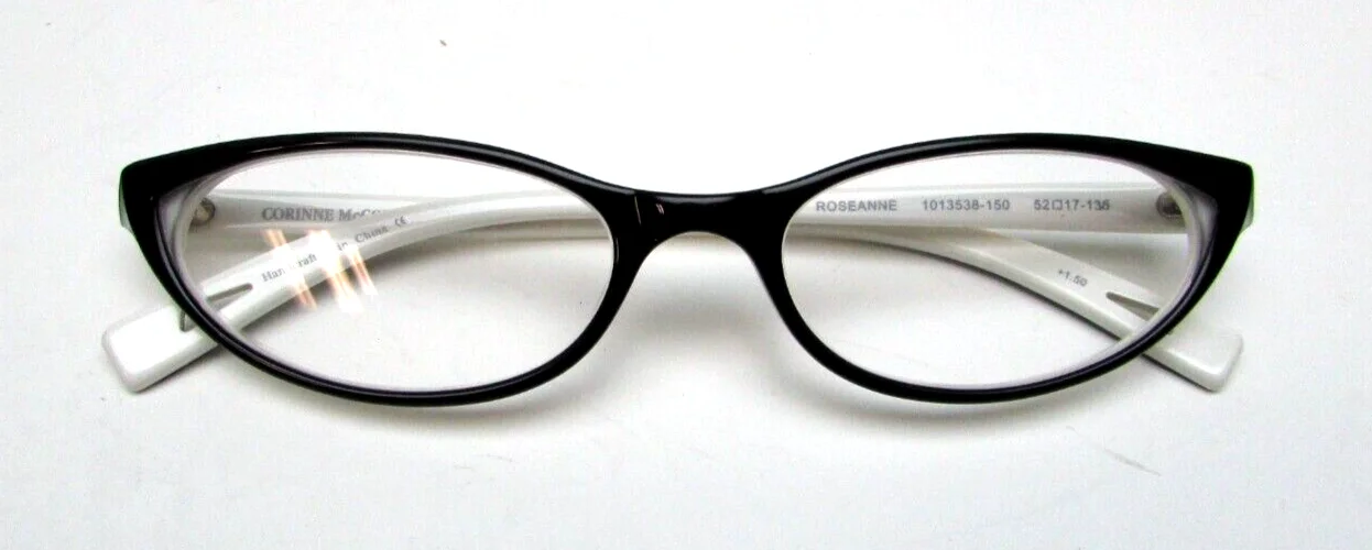 Corinne McCormack ROSEANNE +1.50 Full Rim Reading Glasses w/ Soft Case 52/17-135