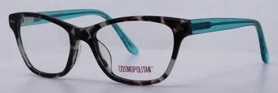 Cosmopolitan C915 Blue Tortoise Cat Eye Womens Full Rim Eyeglasses 52-17-135 2
