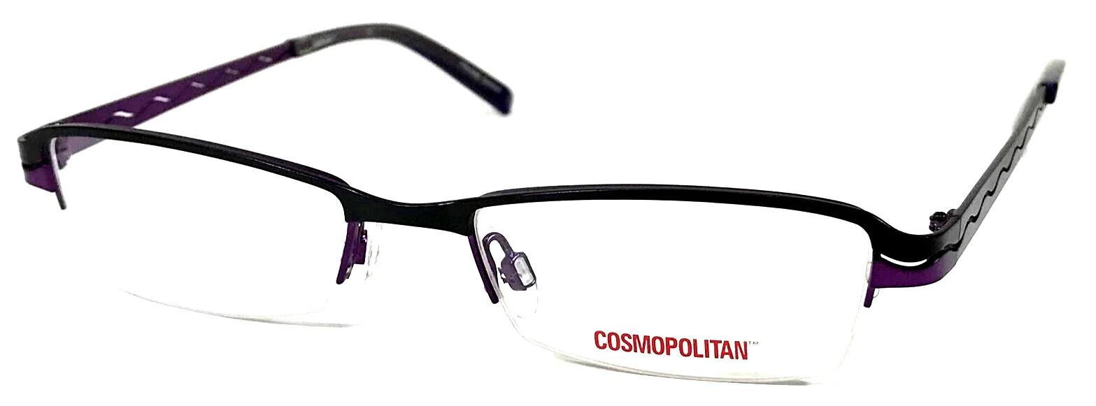 COSMOPOLITAN “KISS” NOS Black Berry Half Rimless Eyeglasses Frame 48-17-135