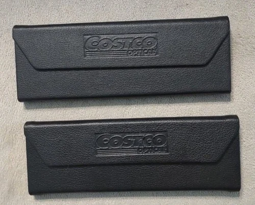 Costco Eyeglass Case Black Foldable Optical Holder Magnetic Clasp