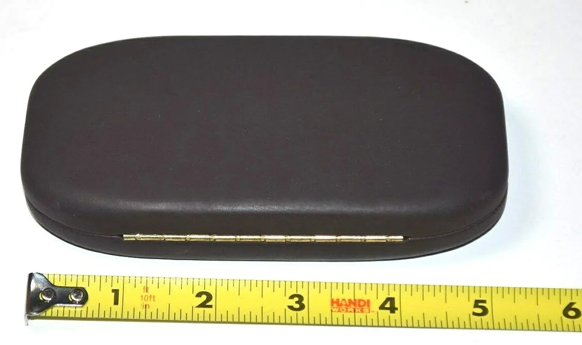 Costco Eyeglasses Case Sunglasses Clip On Travel Cover Brown Slim Hard Box 4