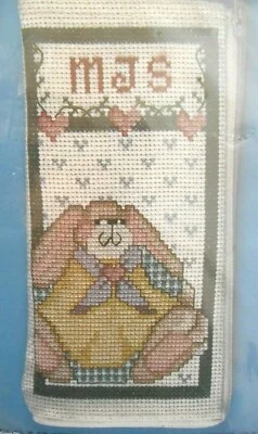 Country Bunny Rabbit Heart Monogram Cross Stitch Eyeglass Case Kit Stitch & Zip