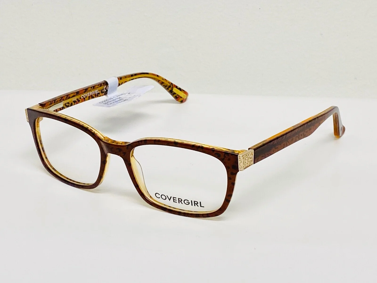 COVERGIRL CG0529 ARIEL EYEGLASS FRAMES WOMEN 52-17-140 DARK BROWN / ANIMAL PRINT 2