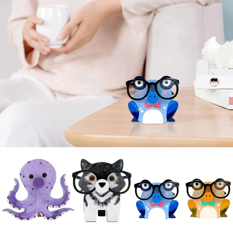 Creative Eyeglasses Holder Eyes Glasses Display Wooden Stand Animal Desktop Rack