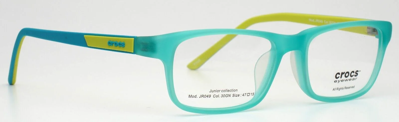 CROCS EYEWEAR JR049 30GN Green Boys Kids Rectangle Eyeglasses 47-15-126 B:30 3