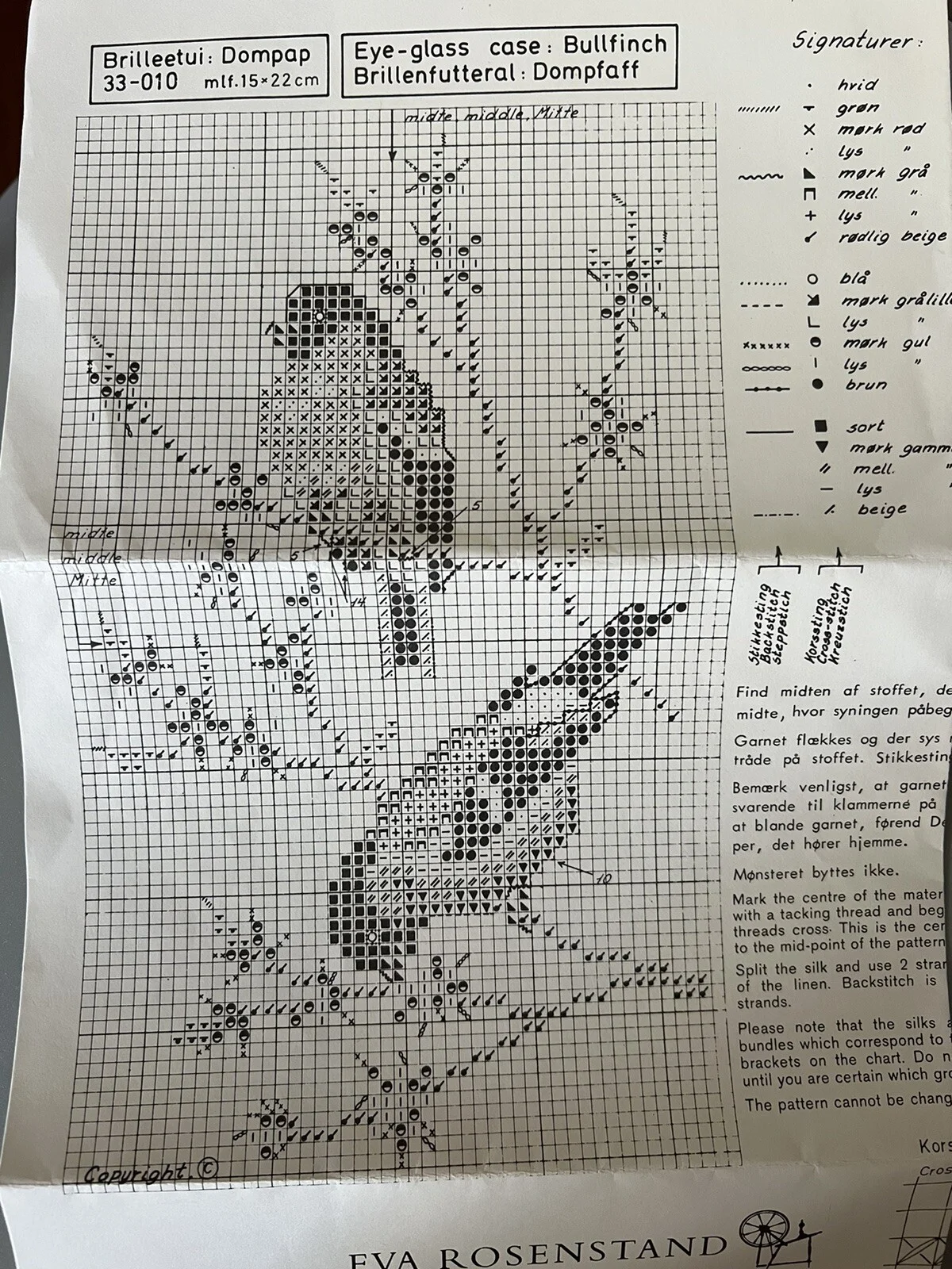Cross Stitch Kit Linen Birds Eva Rosenstand clara weaver