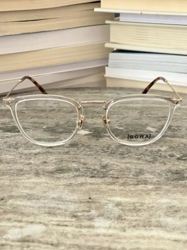 Crystal Clear Women Eyeglasses Square Unisex Frames Optical RX Glasses Japan