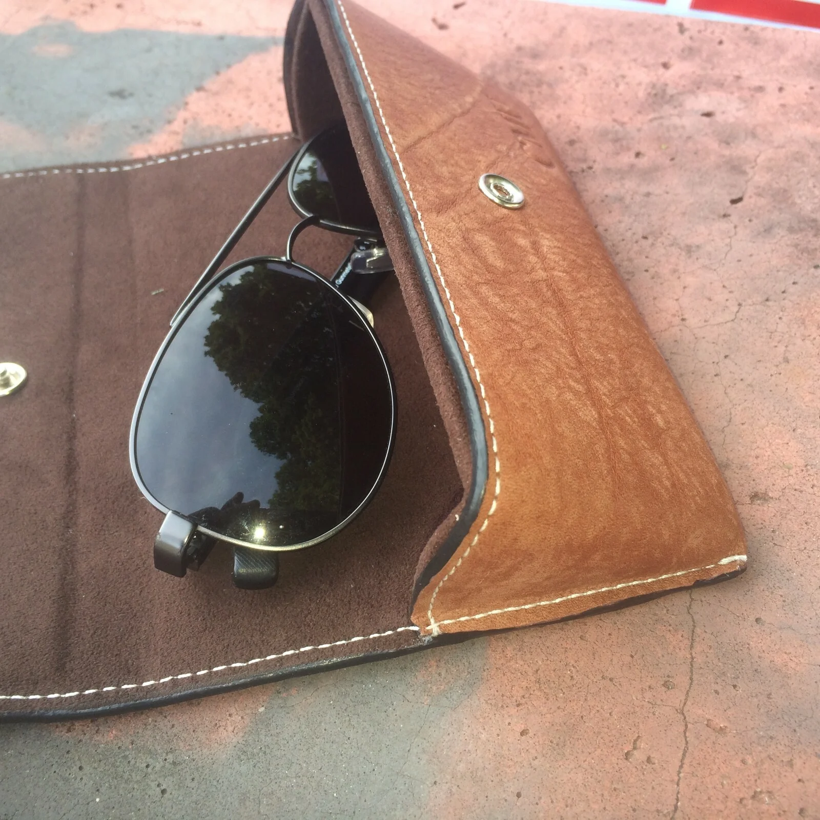 Custom Flap Leather Monogramed Eyeglass/Sunglasses Case! 1