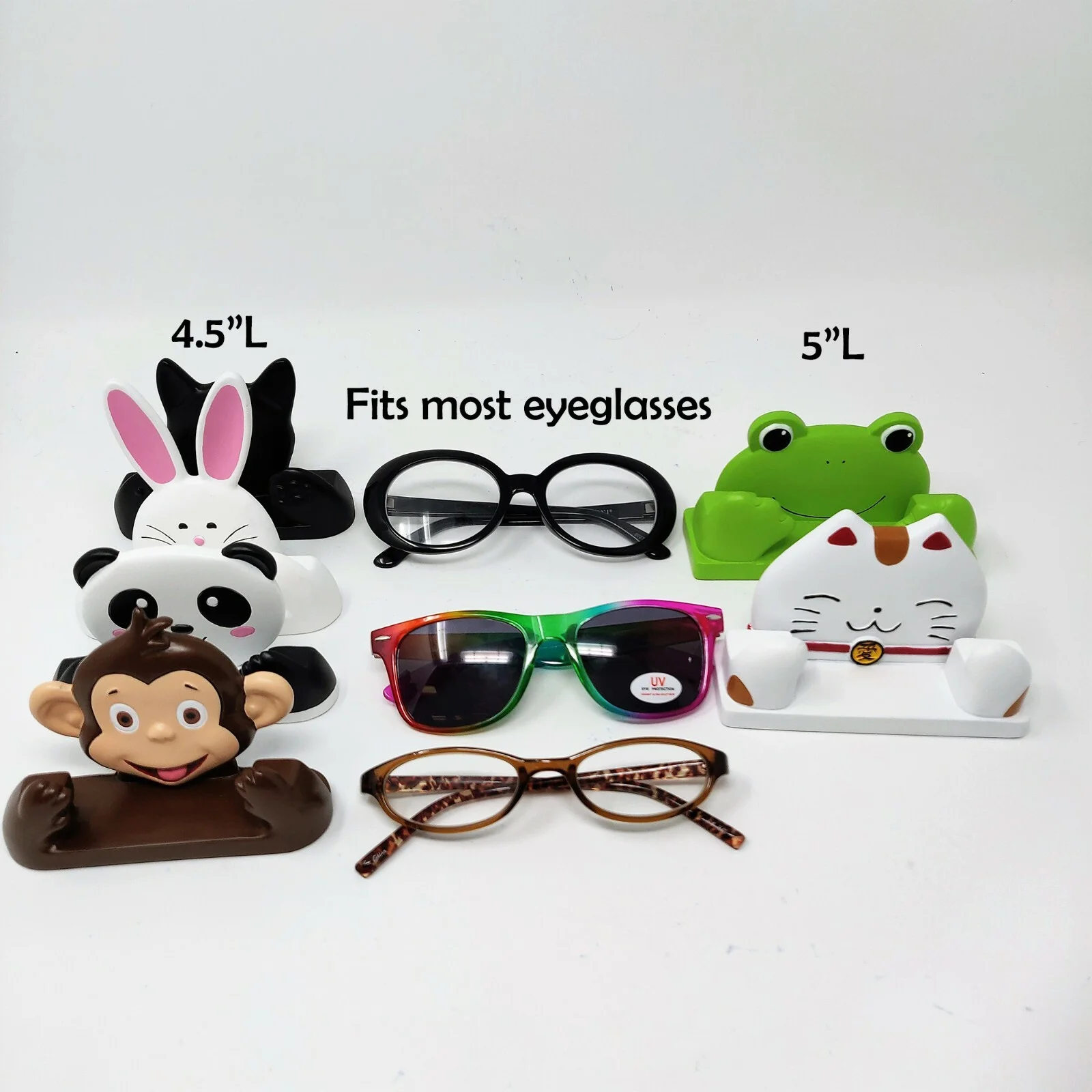 Cute Frog Eyeglass Display Stand Desktop Tabletop Organizer Holder Kids Adults 2