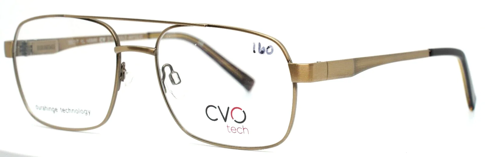 CVO TECH D108 Gold Antique Mens Aviator Full Rim Eyeglasses 55-17-145 B:42