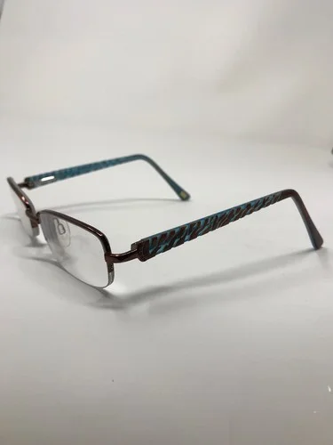 Daisy Fuentes Eyeglass Frames Marisol-183 Aqua Tiger 51-18-135 Half Rim Y332