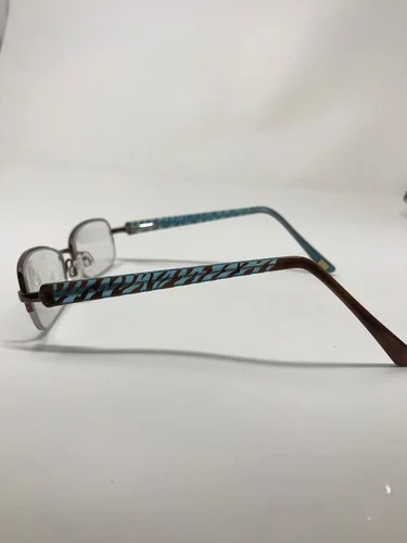 Daisy Fuentes Eyeglass Frames Marisol-183 Aqua Tiger 51-18-135 Half Rim Y332 2
