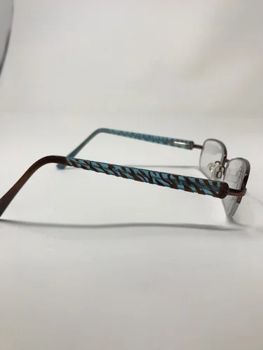 Daisy Fuentes Eyeglass Frames Marisol-183 Aqua Tiger 51-18-135 Half Rim Y332 4
