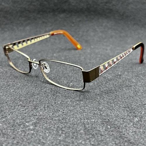 Daisy Fuentes Liliana Eyeglasses Frame Brass Designer 53-16-135 Used