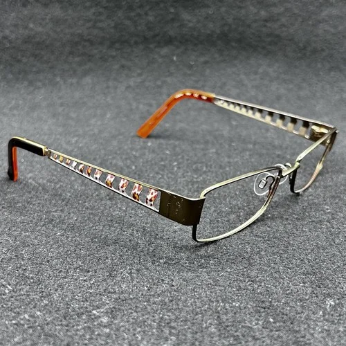 Daisy Fuentes Liliana Eyeglasses Frame Brass Designer 53-16-135 Used 3